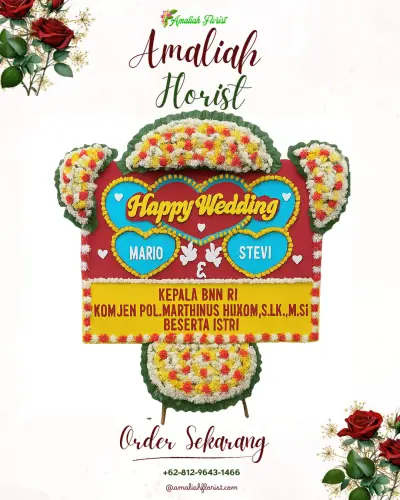 Karangan Papan Bunga Pernikahan di Cikawao